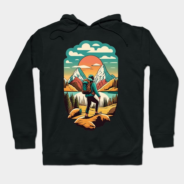 Mountains hiking club | Outdoors hiking and camping Hoodie by Viking shop